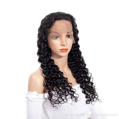 Aliexpress Cheap Brazilian Remy Hair Human Lace Front Wigs Pre Plucked 150% Density Deep Wave Curly Wig With Baby Hair